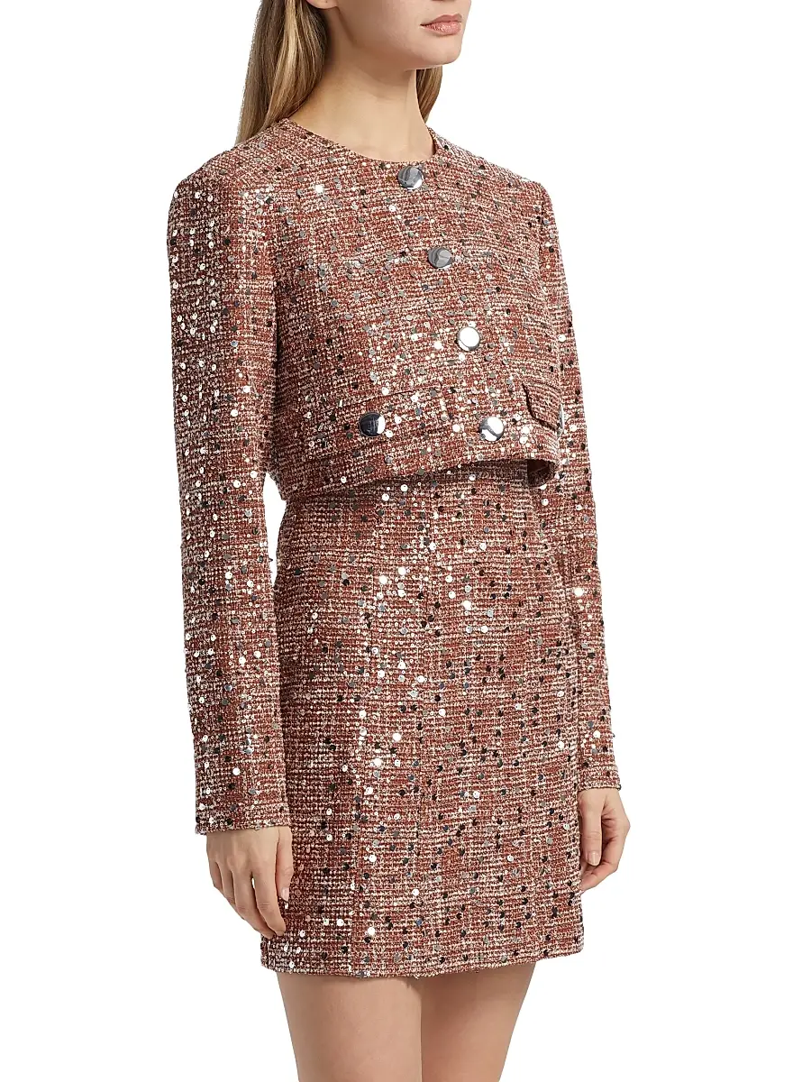 Toccin Women's Lainey Tweed Crop Jacket | Thumbnail 4 Toccin Women's Lainey Tweed Crop Jacket | Thumbnail 4