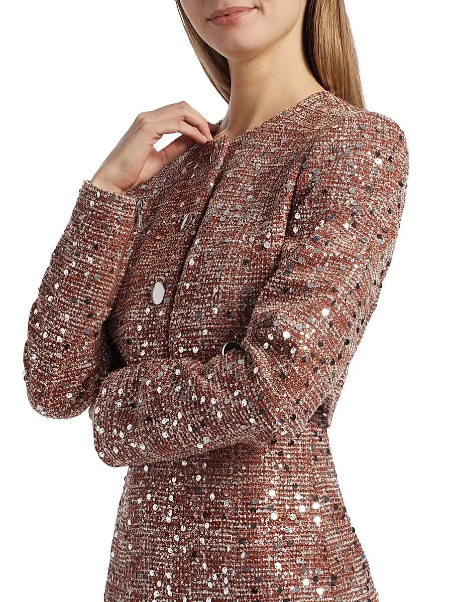 Toccin Women's Lainey Tweed Crop Jacket | Thumbnail 6 Toccin Women's Lainey Tweed Crop Jacket | Thumbnail 6
