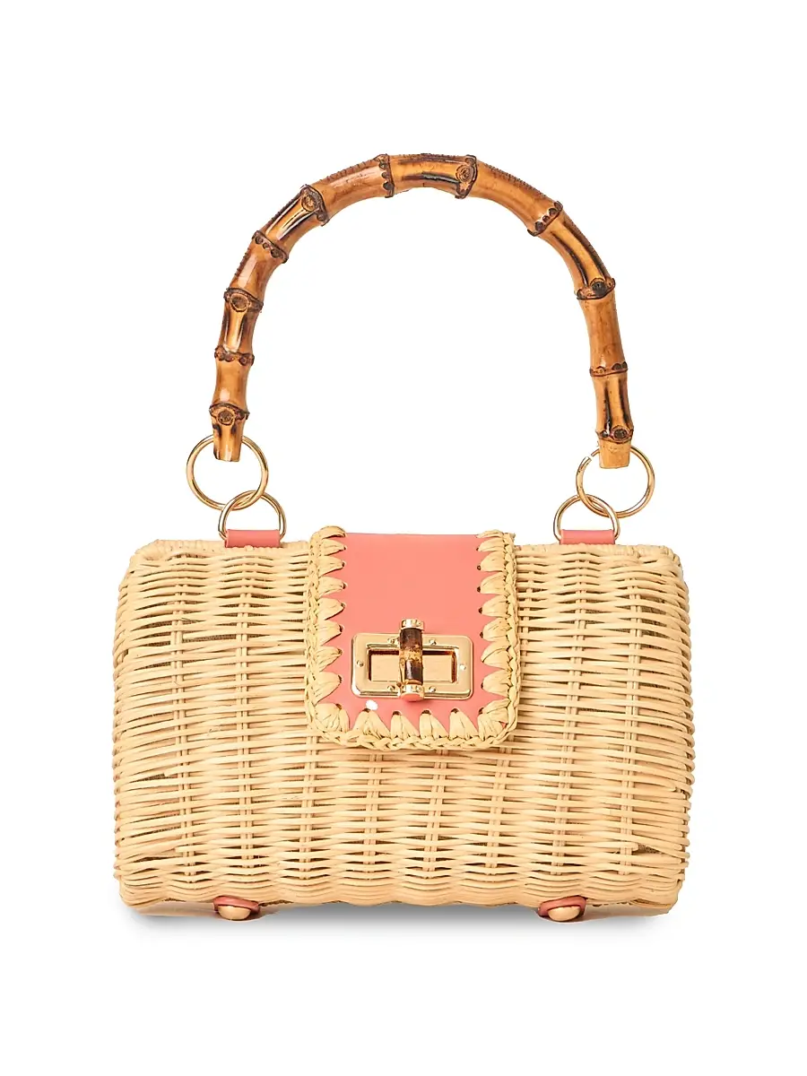 BTB Los Angeles Women's Mason Bamboo Rattan Clutch
