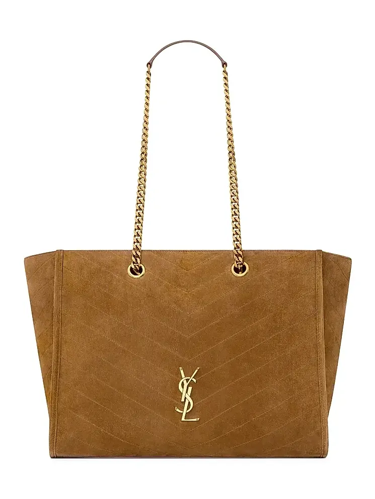 Saint Laurent Women's Niki Shopping Bag in Suede - Caramel Cognac