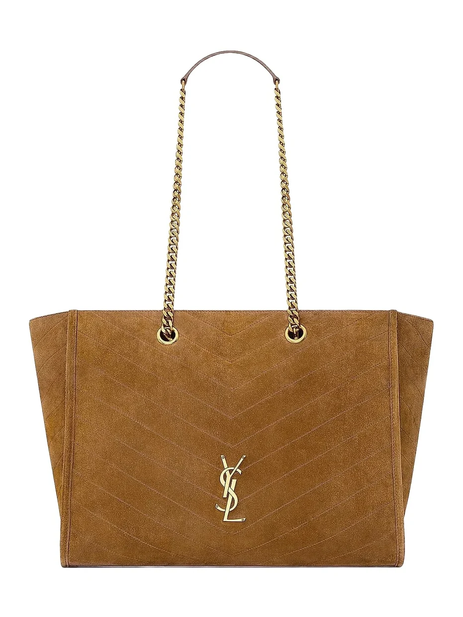 Women's Niki Shopping Bag in Suede - Caramel Cognac