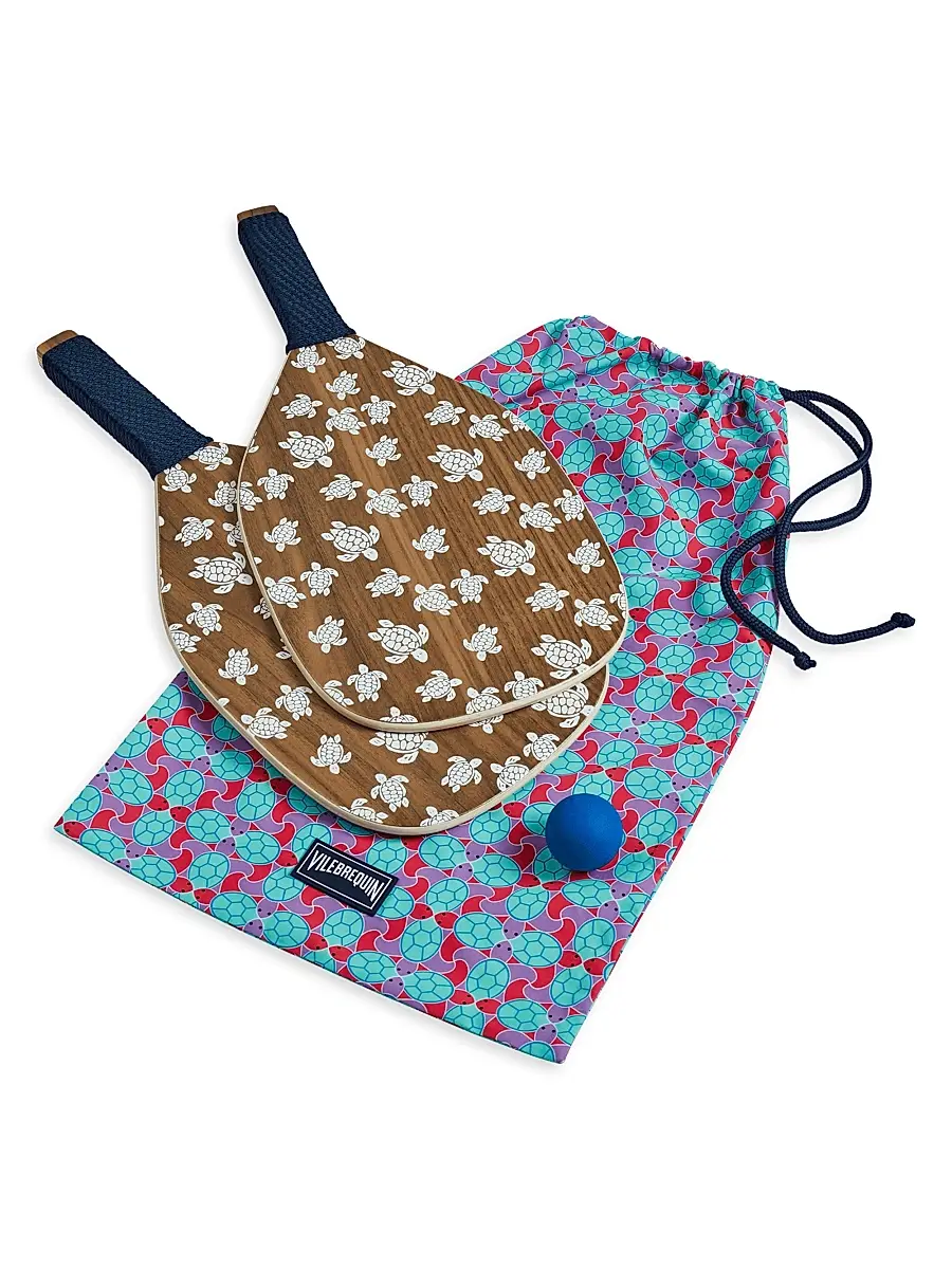 Vilebrequin Kid's Wooden Beach Paddle Game Set | Image 1 Vilebrequin Kid's Wooden Beach Paddle Game Set | Image 1