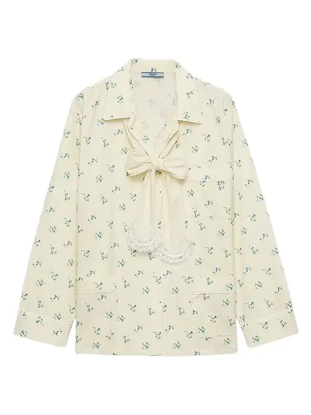 Women's Bouquet Print Old Canvas Shirt