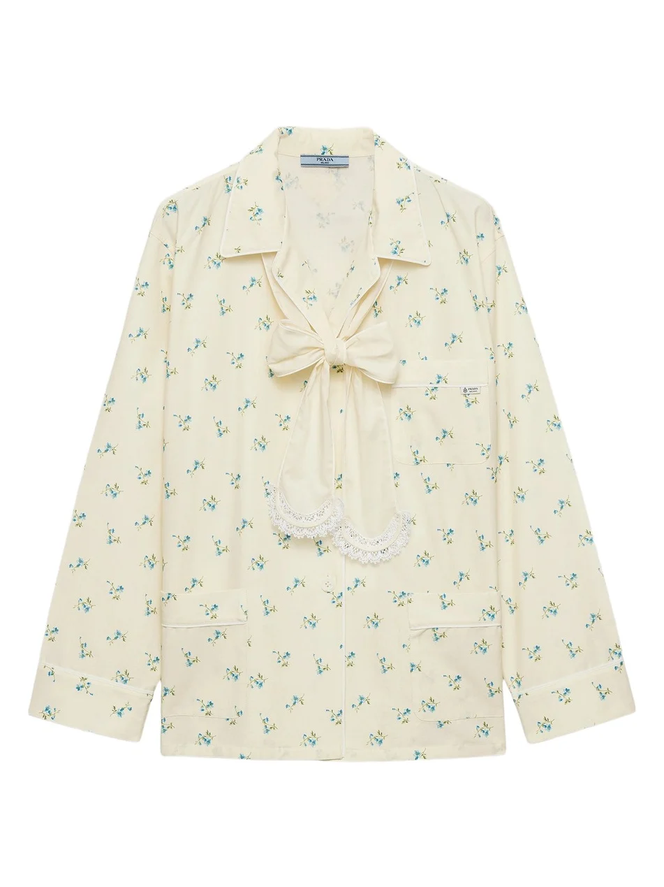 Prada Women's Bouquet Print Old Canvas Shirt