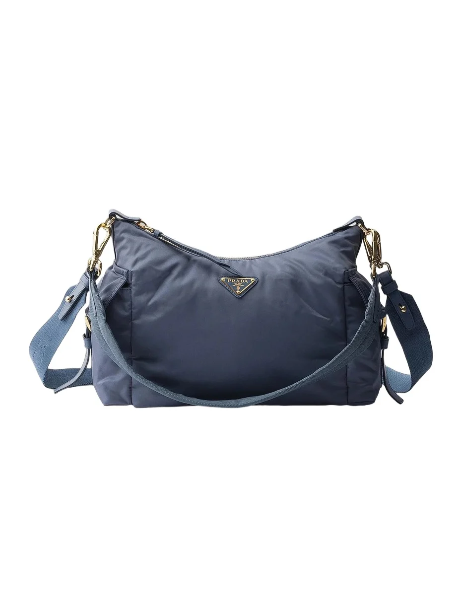 Women's Explore Large Re-Nylon and Leather Shoulder Bag