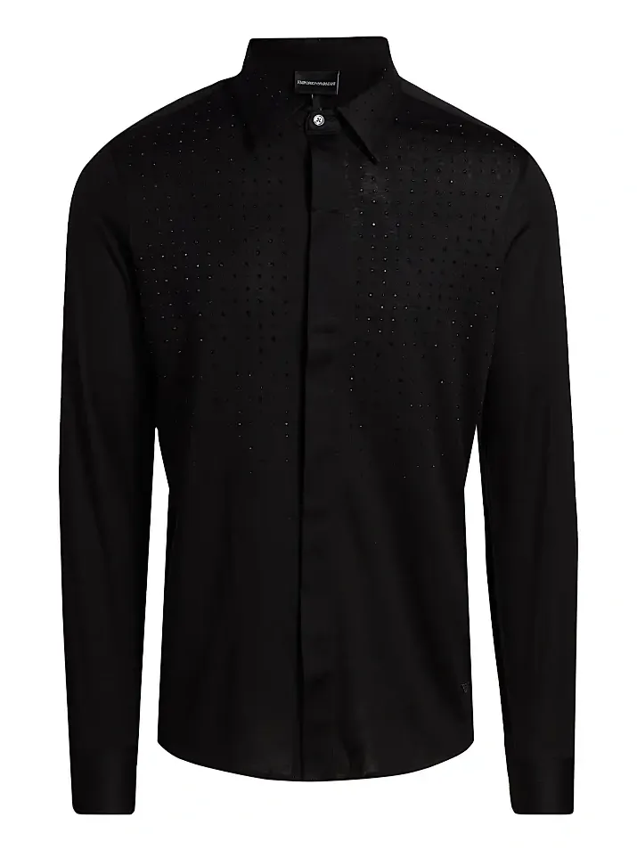 Emporio Armani Men's Clubwear Capsule Rhinestone Sport Shirt