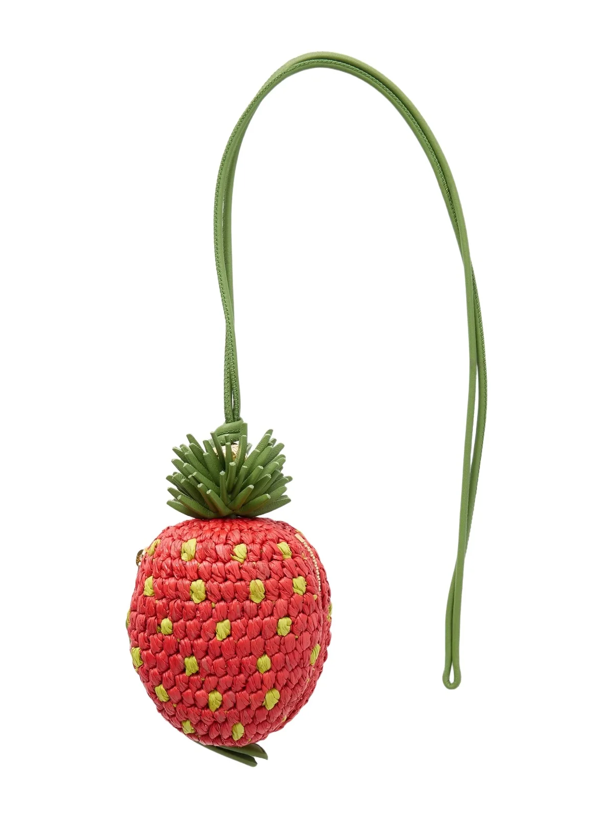 Paula's Ibiza Strawberry Leather-Trimmed Raffia Pouch - Men Paula's Ibiza Strawberry Leather-Trimmed Raffia Pouch - Men