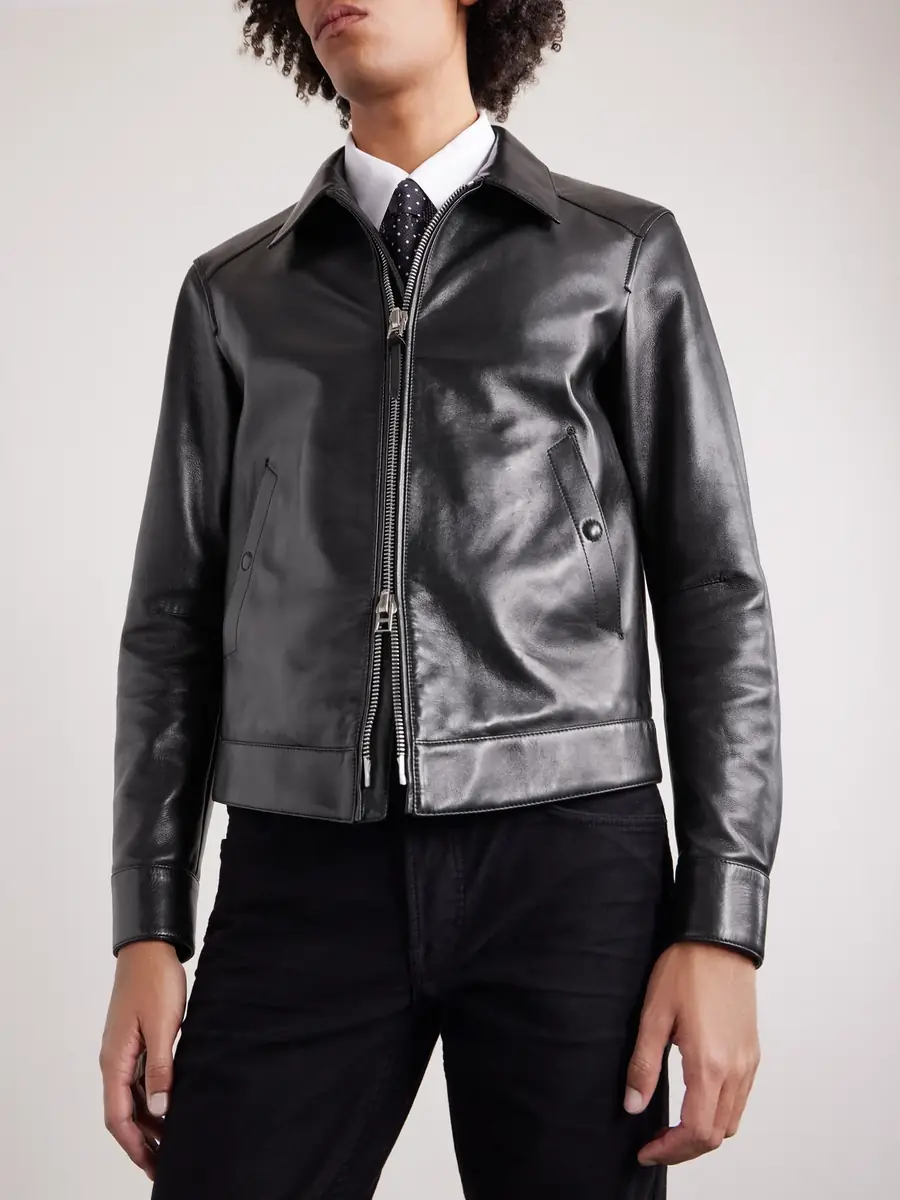 Tom Ford Slim-Fit Leather Jacket - Men | Thumbnail 3