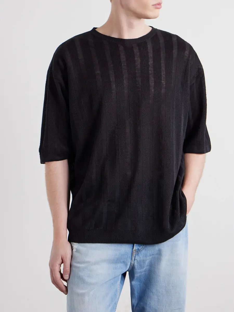 Loewe Paula's Ibiza Knitted Linen-Blend T-Shirt - Men | Thumbnail 3 Loewe Paula's Ibiza Knitted Linen-Blend T-Shirt - Men | Thumbnail 3
