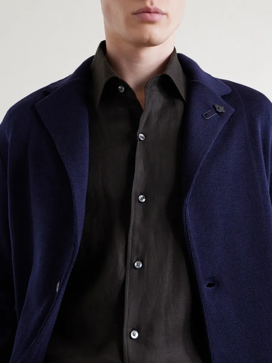 Lardini Knitted Virgin Wool Blazer - Men | Thumbnail 5 Lardini Knitted Virgin Wool Blazer - Men | Thumbnail 5