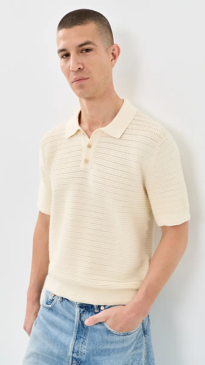 Madewell Short Sleeve Stitch Interest Polo | Thumbnail 2 Madewell Short Sleeve Stitch Interest Polo | Thumbnail 2