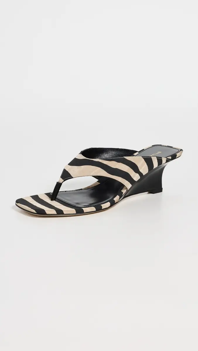 Stuart Weitzman Vinnie Wedge Thong Sandals Crm/Smk | Thumbnail 2 Stuart Weitzman Vinnie Wedge Thong Sandals Crm/Smk | Thumbnail 2