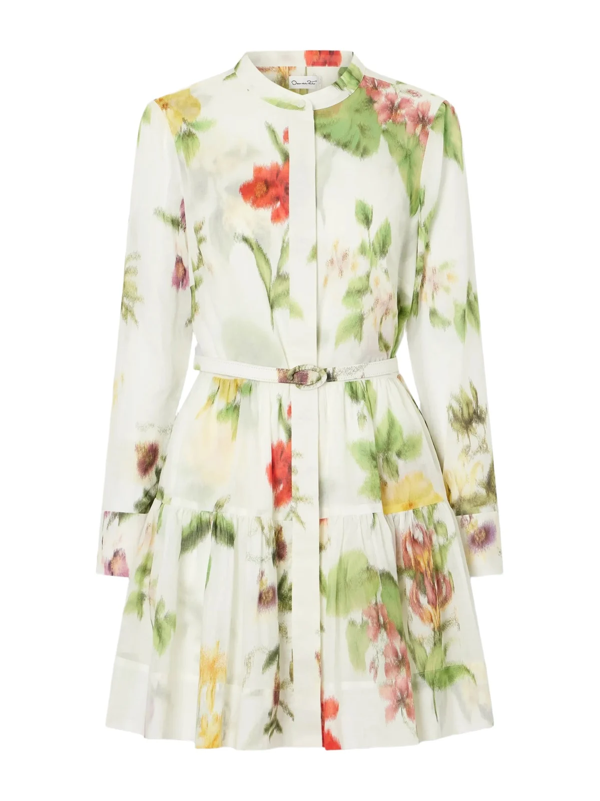 Belted Floral-print Cotton-voile Mini Dress Belted Floral-print Cotton-voile Mini Dress