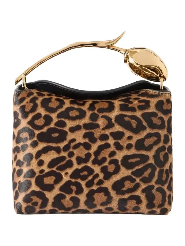 Bloom Mini Animal-print Calf Hair Clutch