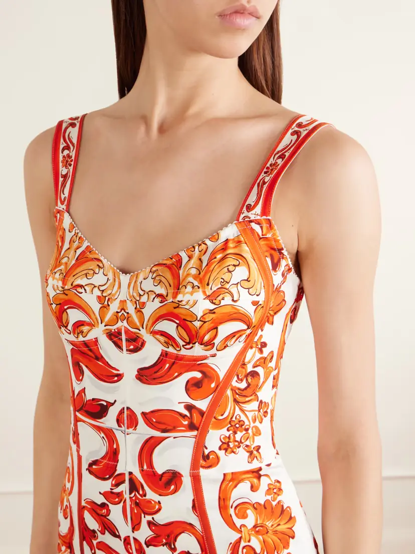 Dolce & Gabbana Printed Silk-blend Charmeuse Mini Dress | Thumbnail 4