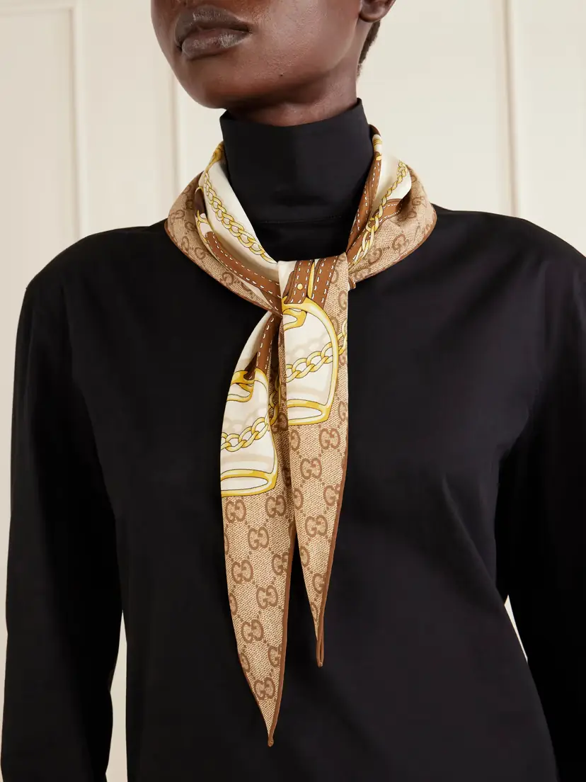 Gucci Printed Silk-twill Scarf | Thumbnail 2