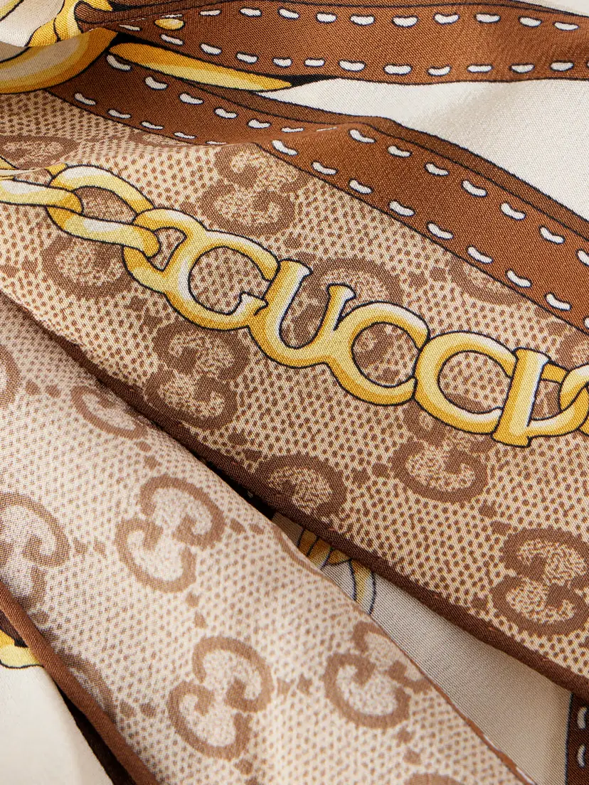Gucci Printed Silk-twill Scarf | Thumbnail 3