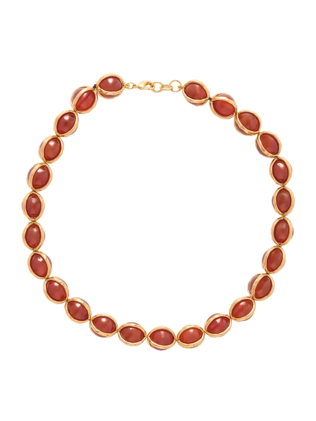 Jil Sander Gold-tone Agate Beaded Necklace