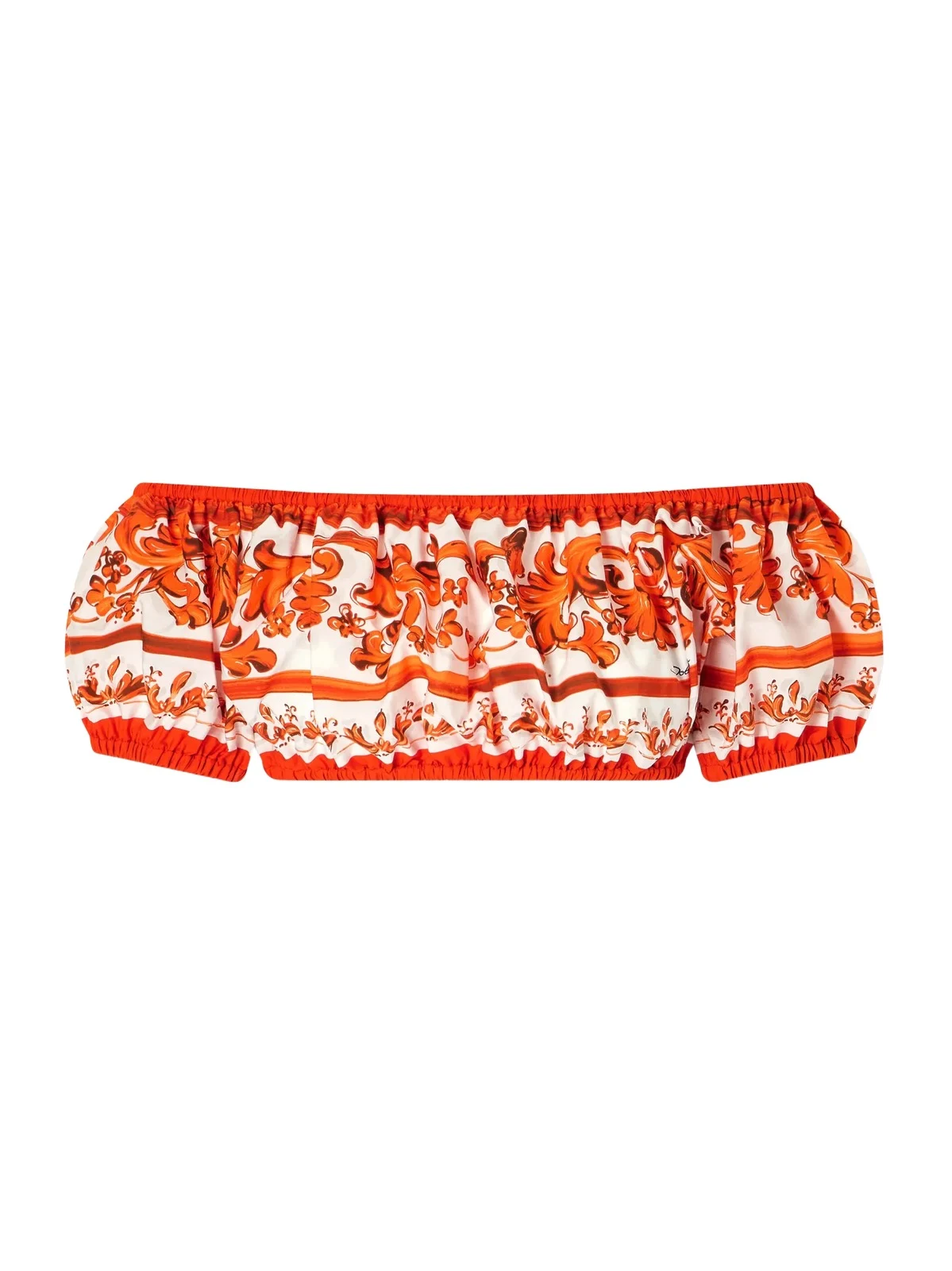 Cropped Printed Cotton-poplin Top