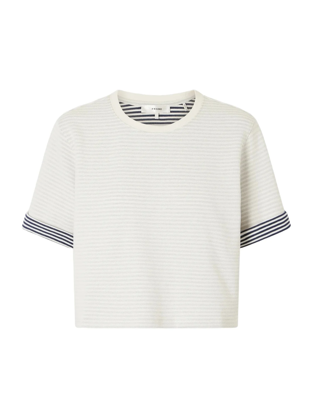 Frame Striped Cuff Pima Cotton T-shirt