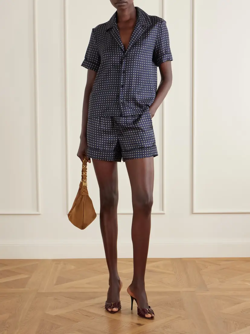 Saint Laurent Printed Silk-twill Shorts | Thumbnail 2 Saint Laurent Printed Silk-twill Shorts | Thumbnail 2
