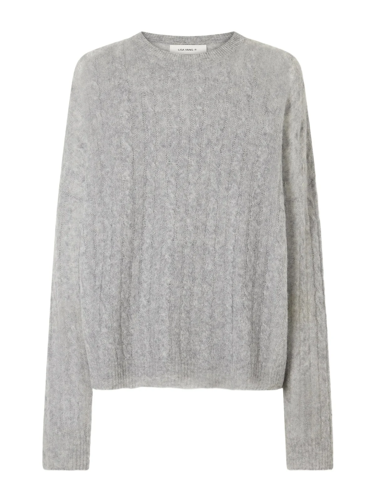 Lisa Yang Amabel Cable-knit Cashmere And Silk-blend Sweater - Gray