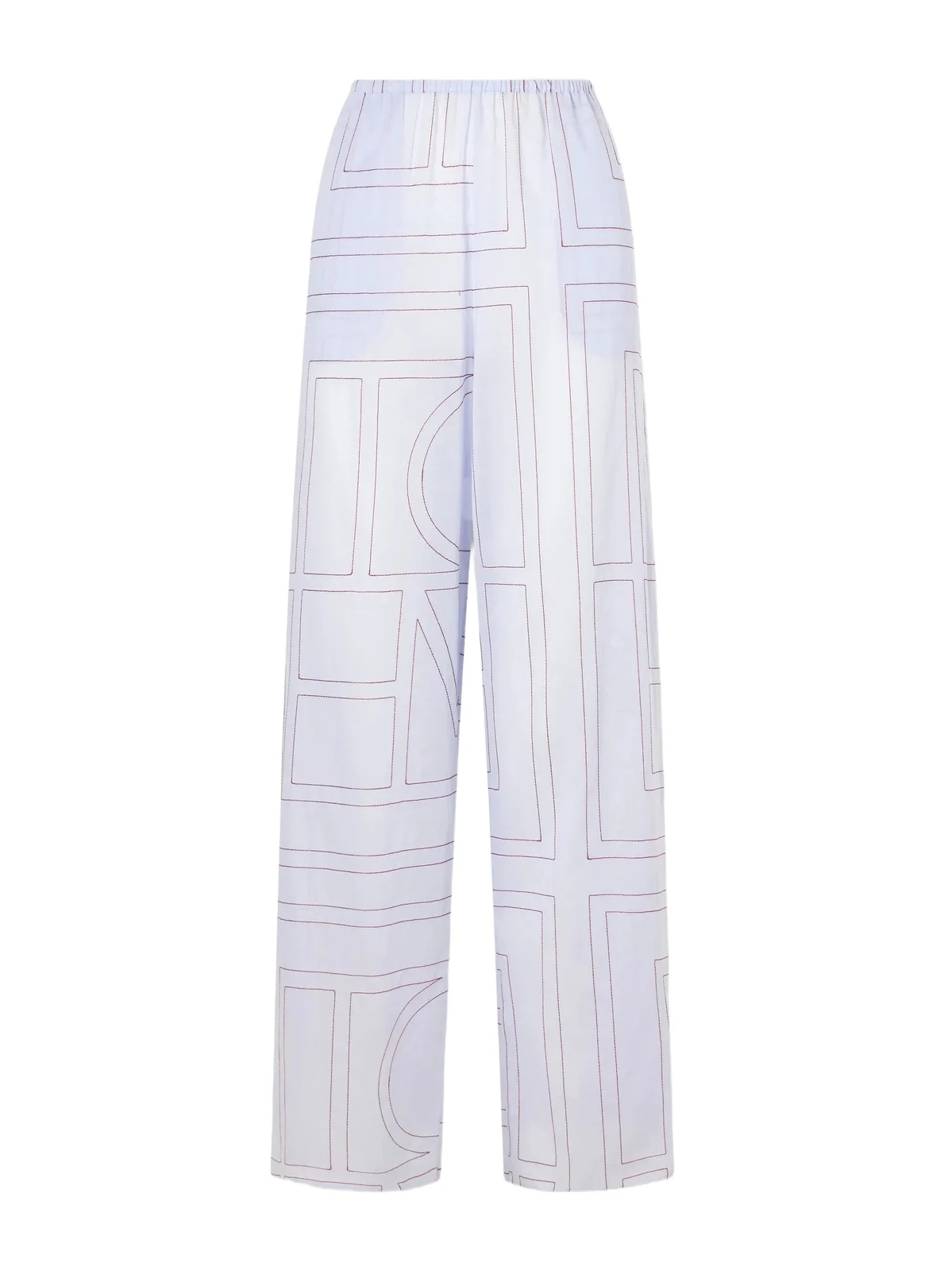 TOTEME Embroidered Lyocell And Cotton-blend Wide-leg Pajama Pants
