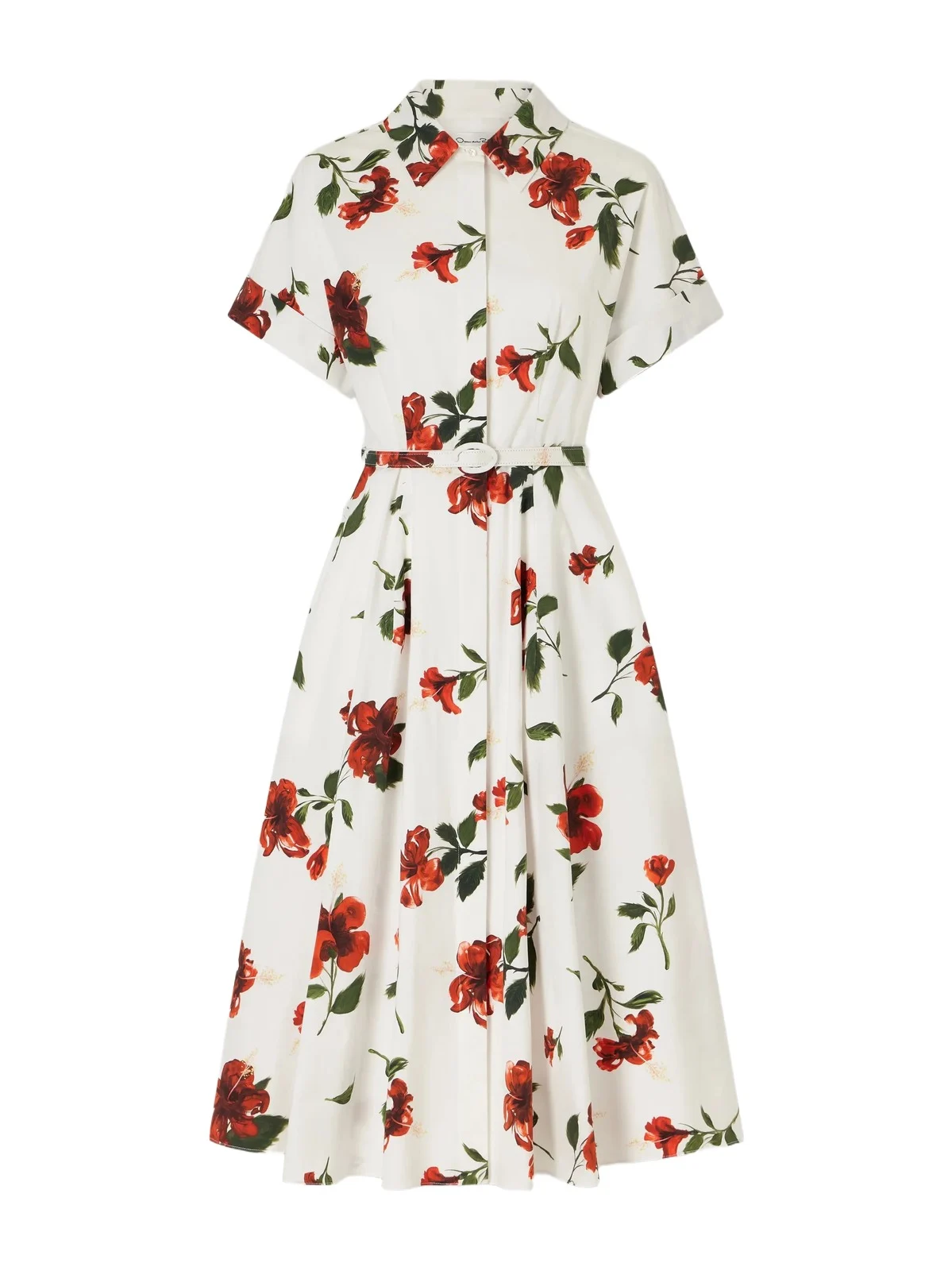 Floral-print Cotton-poplin Midi Dress