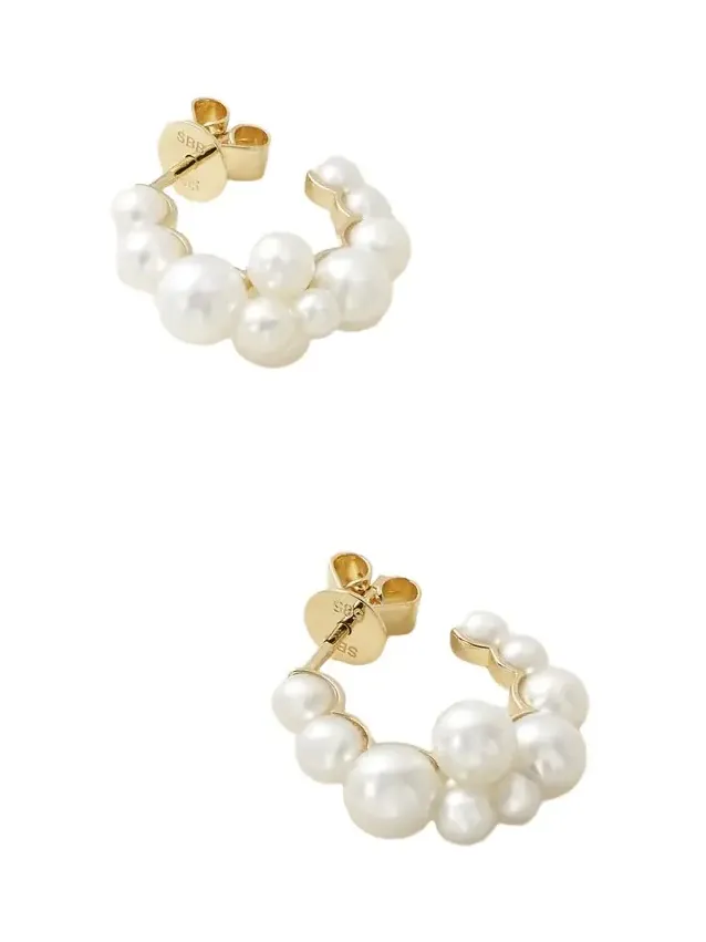 Boucle Botticelli 14-karat Recycled Gold Pearl Hoop Earrings Boucle Botticelli 14-karat Recycled Gold Pearl Hoop Earrings