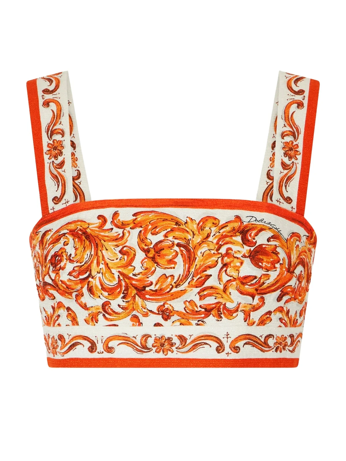 Dolce & Gabbana Cropped Printed Woven Top