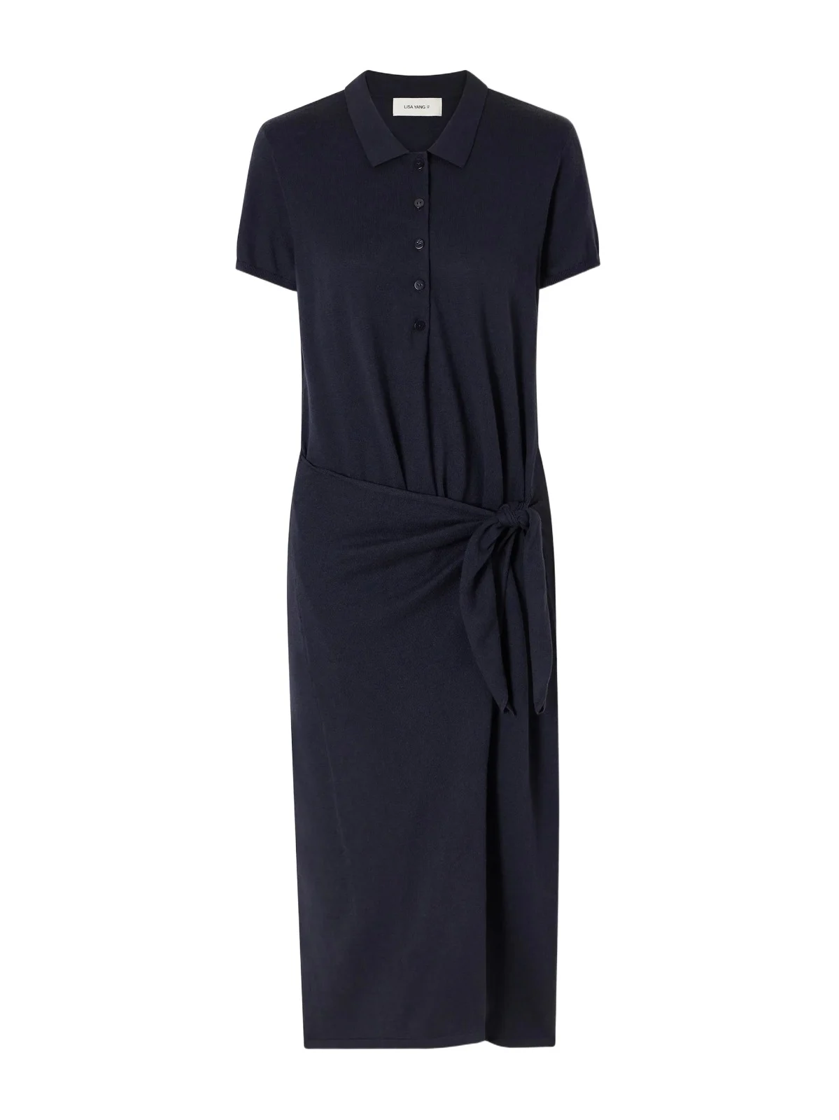 Lisa Yang Anthea Tie-detailed Cotton And Cashmere-blend Midi Dress