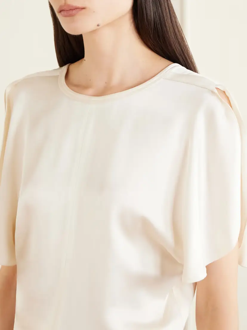 Victoria Beckham Bela Draped Satin Blouse | Thumbnail 5