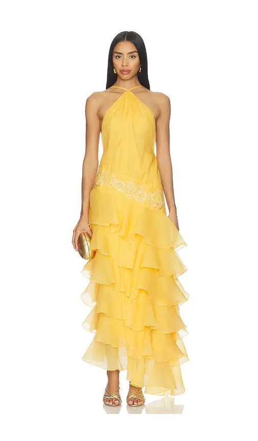 Yellow The Label Dahlia Organza Dress | Image 1 Yellow The Label Dahlia Organza Dress | Image 1