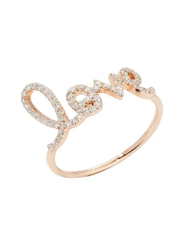 Large Love 14K Gold Ring with Diamonds Large Love 14K Gold Ring with Diamonds