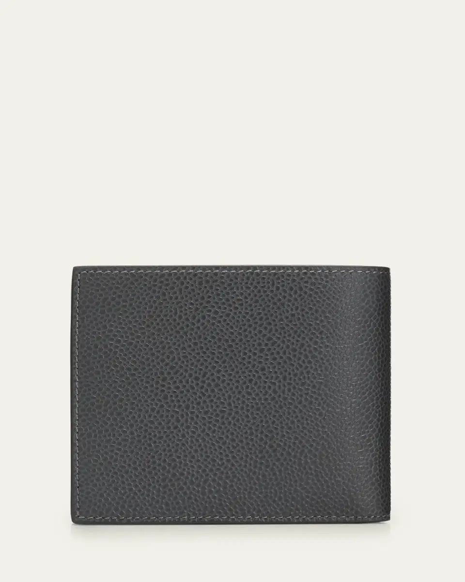 Thom Browne Pebble Grain Leather Billfold w/ 4 Bar Applique Stripe | Thumbnail 4
