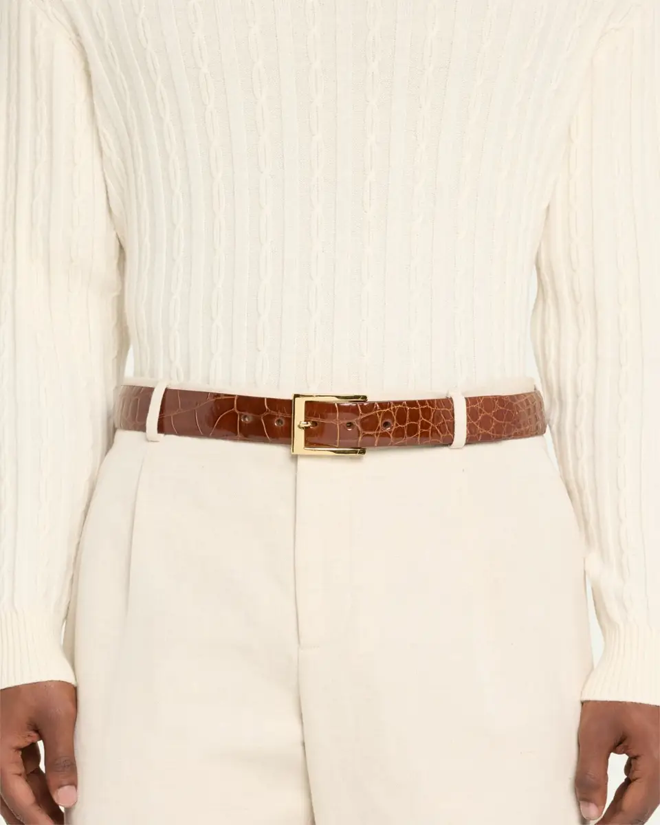 W. Kleinberg Men's Glazed Alligator Belt | Thumbnail 2