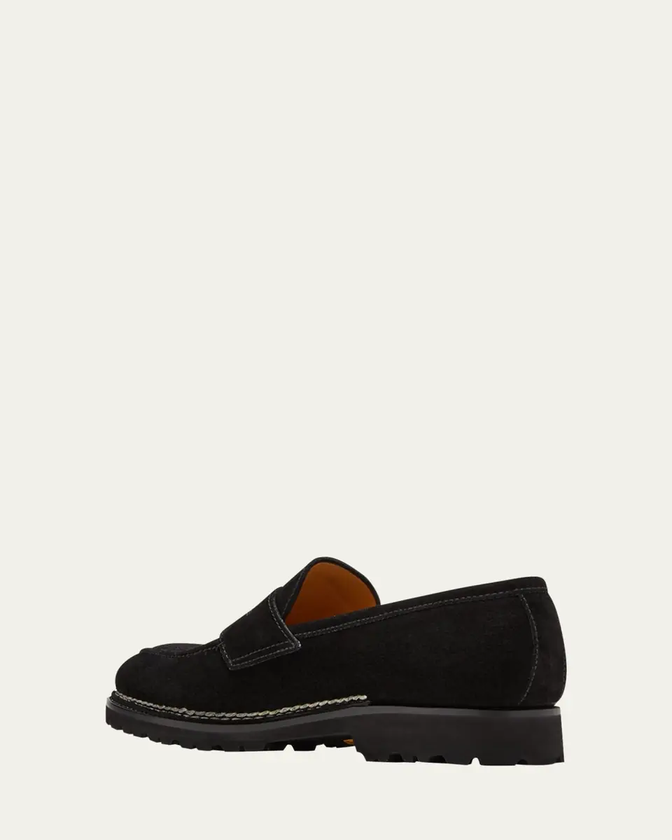 Bontoni Men's Principe Lug Sole Suede Penny Loafers | Thumbnail 3 Bontoni Men's Principe Lug Sole Suede Penny Loafers | Thumbnail 3