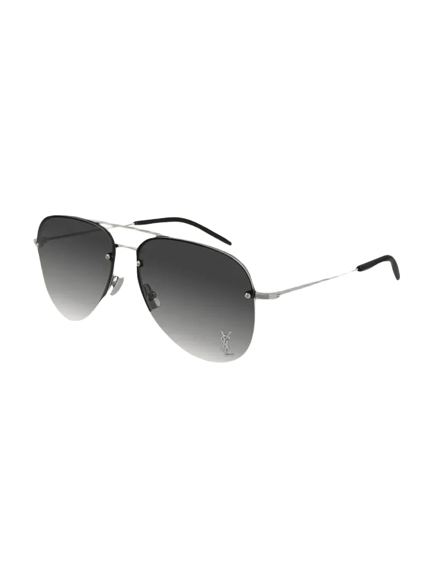 Saint Laurent YSL Semi-Rimless Metal Aviator Sunglasses