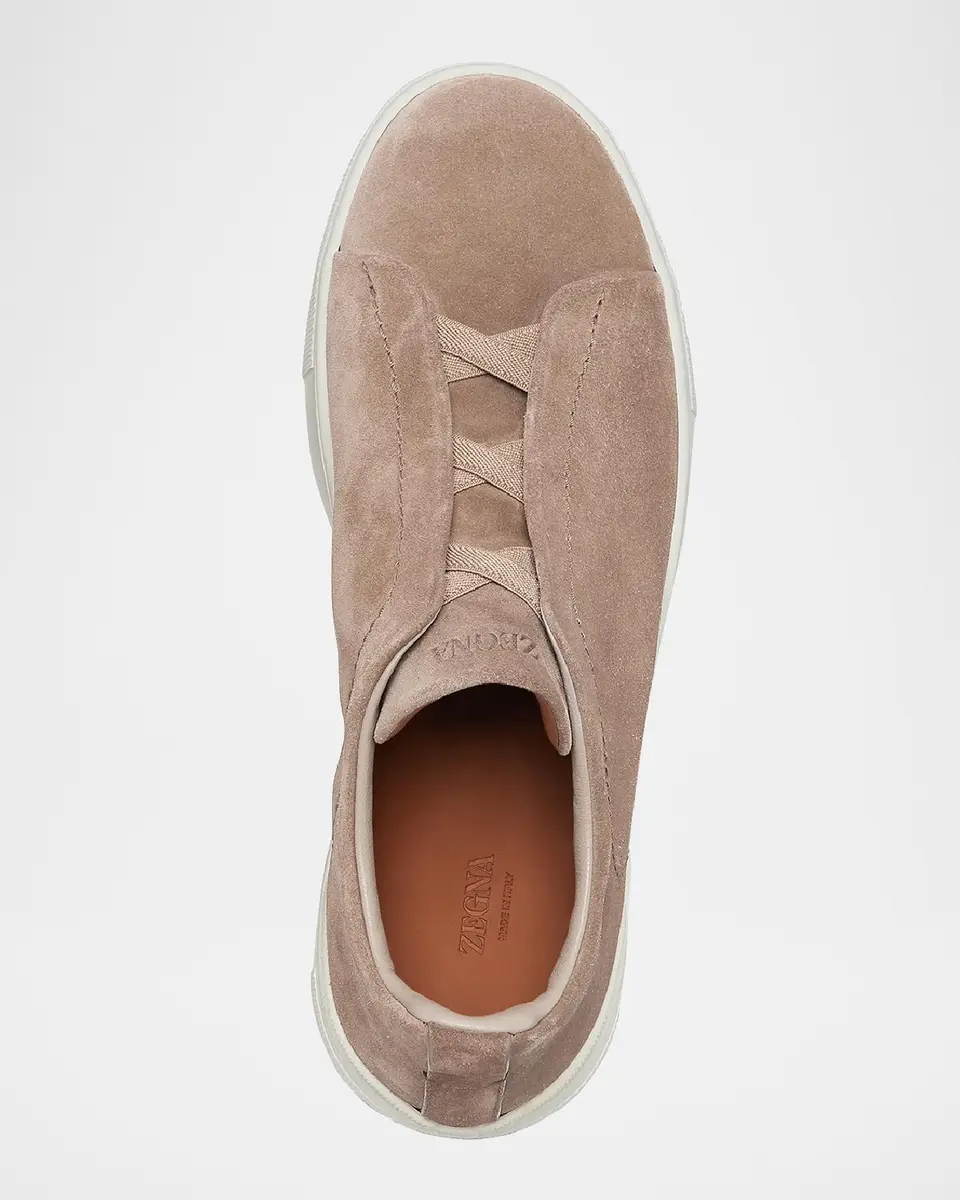 Zegna Men's Triple Stitch Suede Sneakers | Thumbnail 6