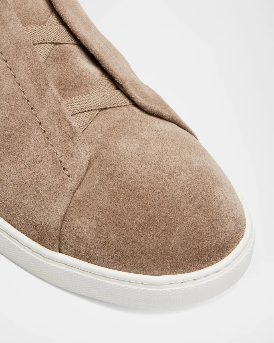 Zegna Men's Triple Stitch Suede Sneakers | Thumbnail 7