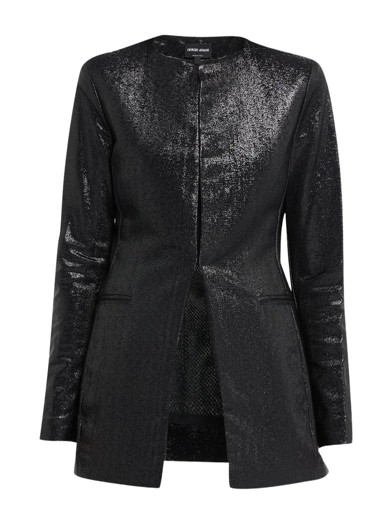 Giorgio Armani Sparkle Collarless Slim Jacket