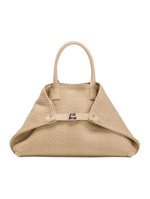 Ai Small Braided Leather Top-Handle Bag