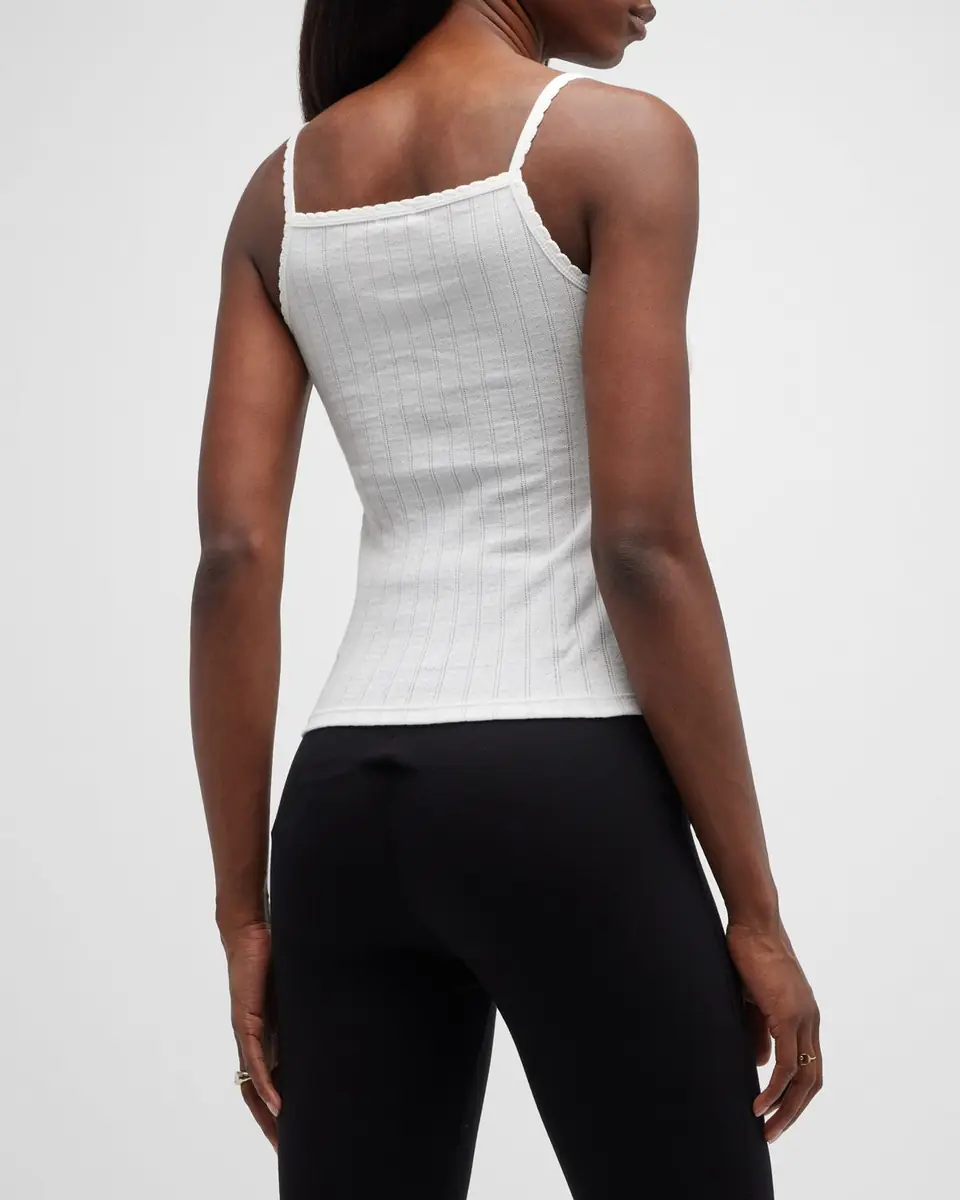 LESET Cotton Pointelle Scalloped Tank Top | Thumbnail 2 LESET Cotton Pointelle Scalloped Tank Top | Thumbnail 2