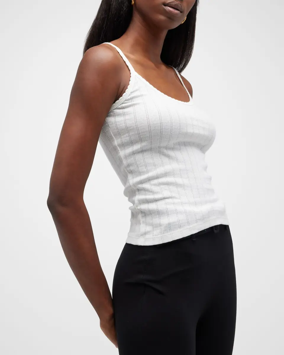 LESET Cotton Pointelle Scalloped Tank Top | Thumbnail 6 LESET Cotton Pointelle Scalloped Tank Top | Thumbnail 6