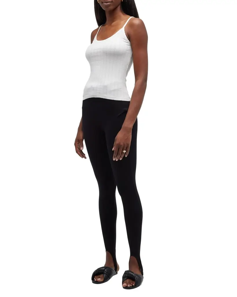 Cotton Pointelle Scalloped Tank Top