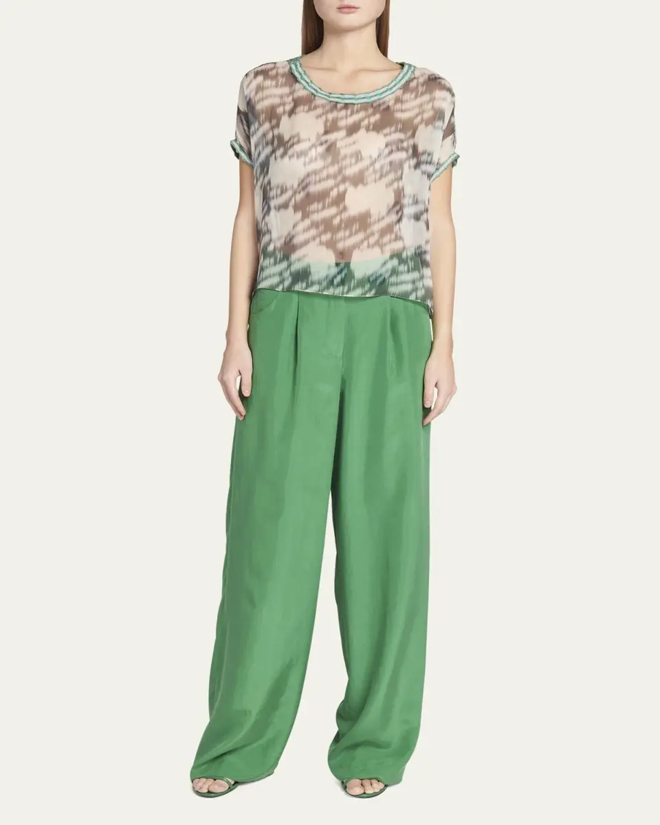 Giorgio Armani Abstract Leopard Print Sheer Blouse | Thumbnail 2 Giorgio Armani Abstract Leopard Print Sheer Blouse | Thumbnail 2
