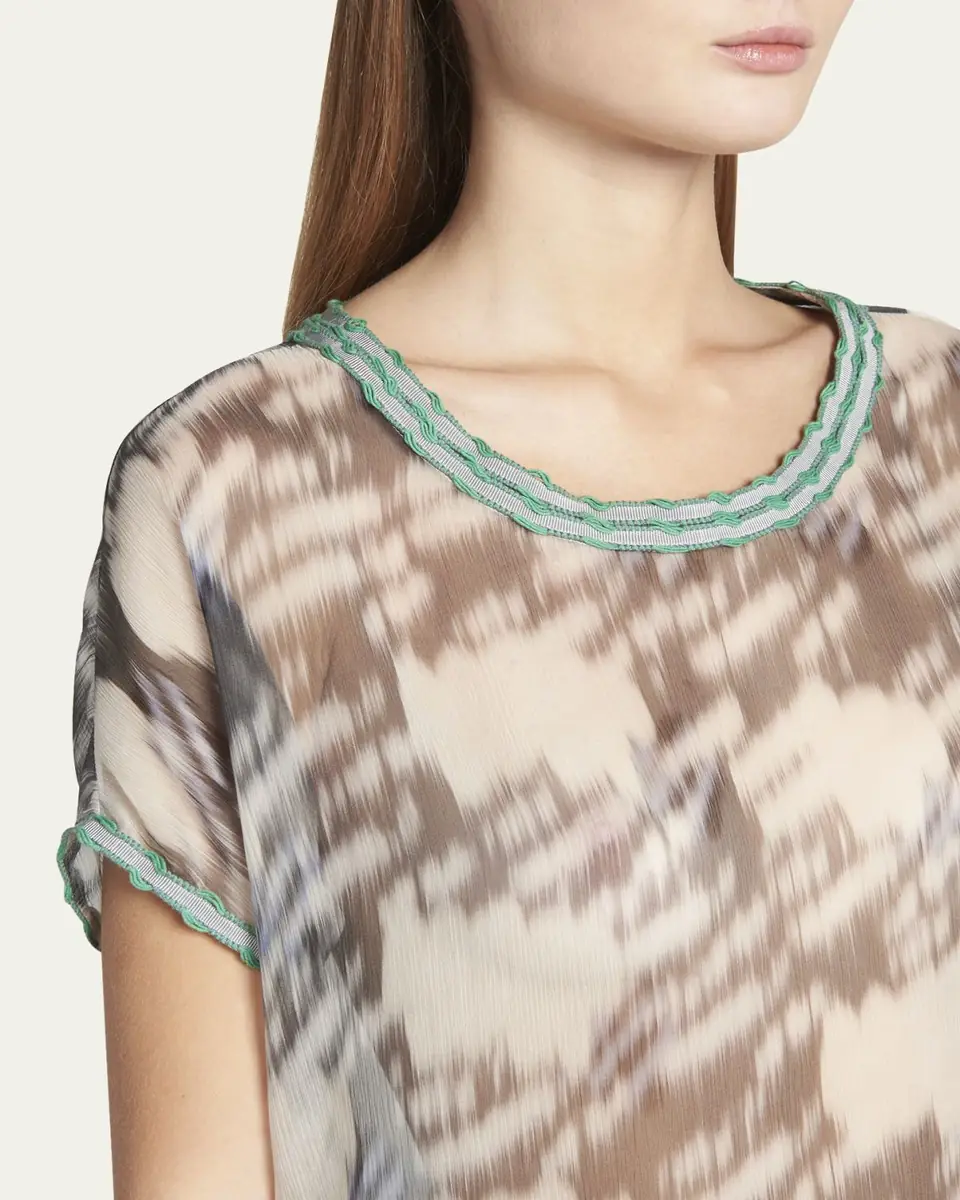 Giorgio Armani Abstract Leopard Print Sheer Blouse | Thumbnail 5 Giorgio Armani Abstract Leopard Print Sheer Blouse | Thumbnail 5