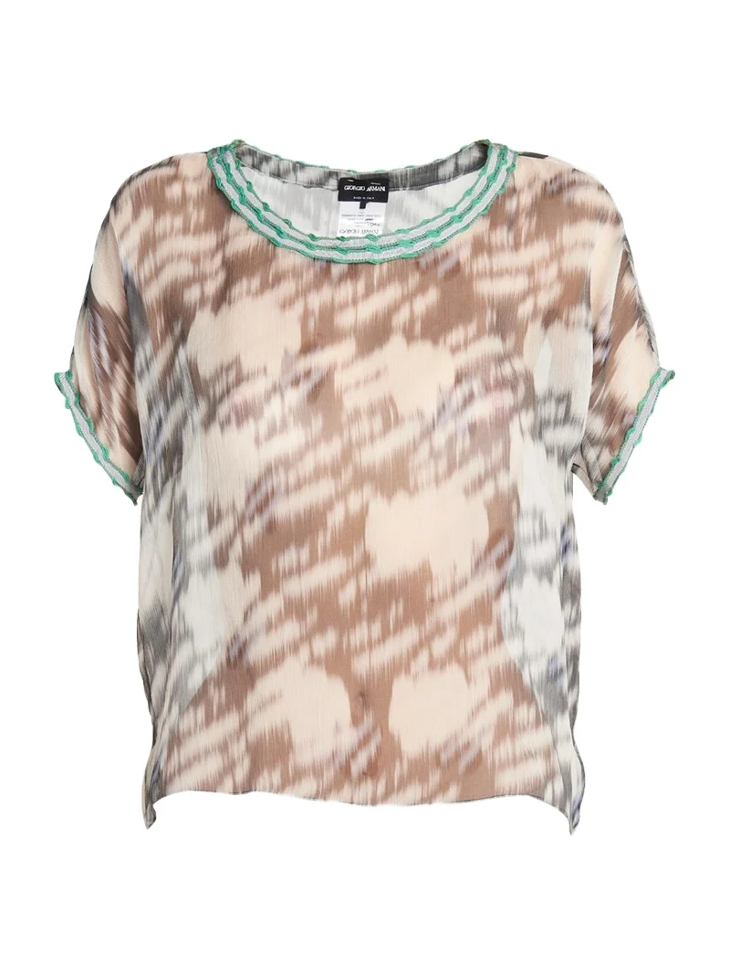 Abstract Leopard Print Sheer Blouse Abstract Leopard Print Sheer Blouse