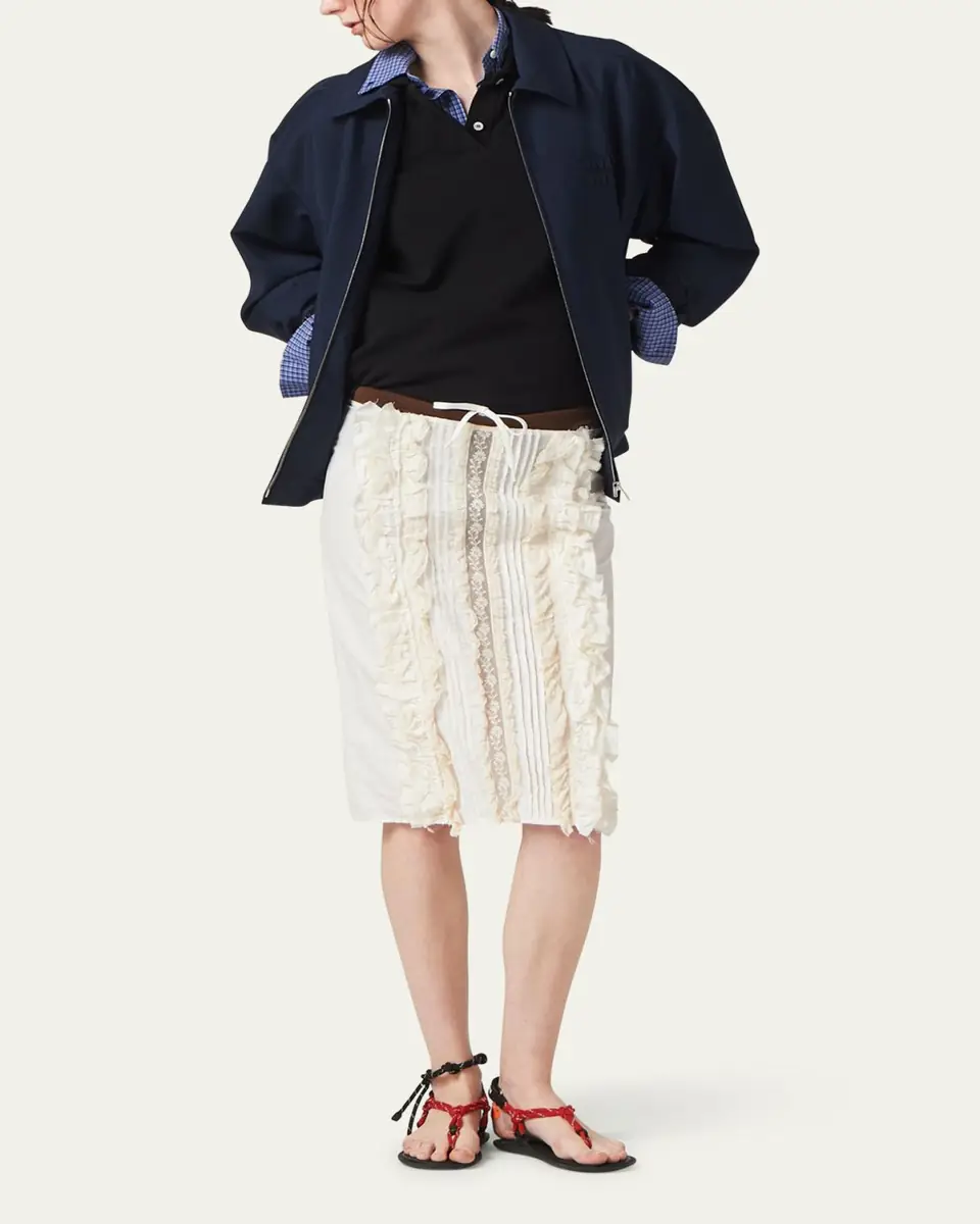 Miu Miu Logo-Embroidered Zip Up Wool Bomber Jacket | Thumbnail 2 Miu Miu Logo-Embroidered Zip Up Wool Bomber Jacket | Thumbnail 2