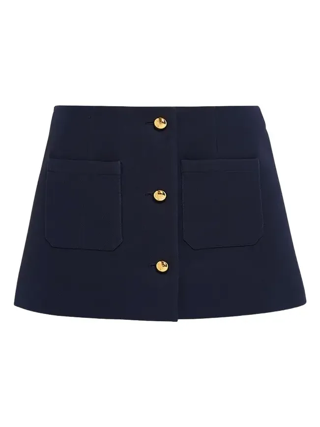 Buttoned Wool Mini Skirt Buttoned Wool Mini Skirt